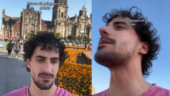 "¿Cómo que 'Day of the Dead?" Tiktoker corrige a turistas en el Zócalo y se hace viral