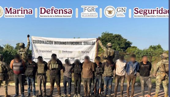 En Sinaloa, elementos de Marina repelen agresión y detienen a 13 integrantes de 'Los Mayos'