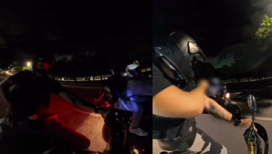 VIDEO | Delincuentes buscan asaltar a motociclistas y estos los repelen a balazos