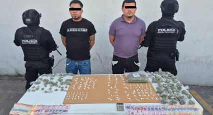 Hermanos son detenidos con más de 200 dosis de droga en el centro de Monterrey