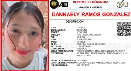 Buscan a Dannaely Ramos, adolescente de 16 años desaparecida en Zuazua