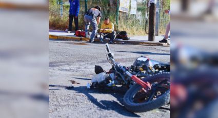 Choque entre auto y moto en Guadalupe deja a motociclista lesionado