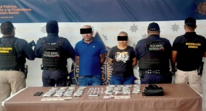 Detienen a pareja con 65 dosis de droga en Guadalupe; hombre es investigado por homicidio