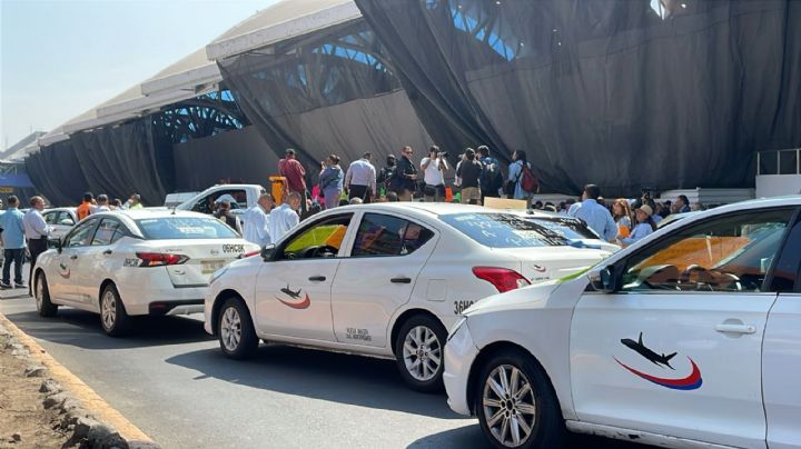 Caos en el AICM: Taxistas bloquean Terminal 1 y 2 por conflicto con Uber y Didi