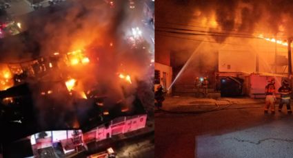 Fuego arrasa con fábrica "Café el Grande" y se propaga a cuatro bodegas aledañas en Monterrey