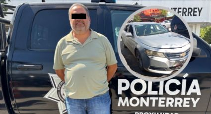 Detienen a hombre por conducir auto con reporte de robo en el Centro de Monterrey
