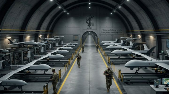 El "túnel sin fin": Irán exhibe arsenal de drones en búnker subterráneo de máxima seguridad