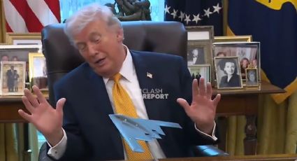 VIDEO | Donald Trump exhibe la maqueta de un nuevo bombardero B-2
