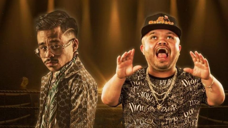 Poncho De Nigris y su sobrino Aldo durante la transmisión en redes sociales donde analizaron la pelea estelar de Ring Royale.