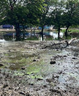 Grave fuga de aguas negras en parque de Ciudad Caucel genera preocupación entre vecinos