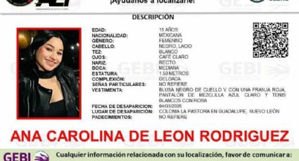 Desaparece una menor de 15 años en Guadalupe