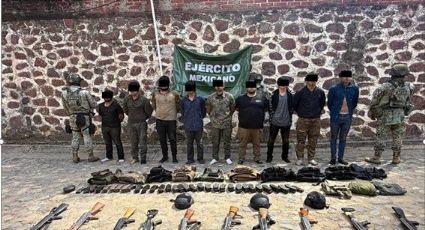 Detiene DEFENSA a nueve sospechosos y asegura un arsenal que portaban y droga