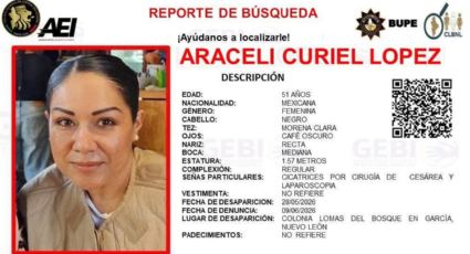 Piden apoyo para localizar a Araceli Curiel López mujer desaparecida en García