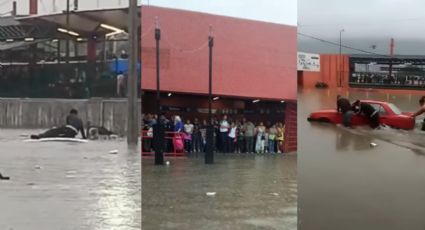 Inundaciones dejan atrapados a usuarios en estación Talleres; reportan autos bajo el agua | VIDEOS