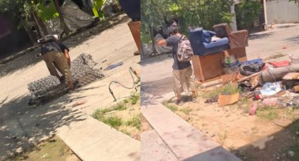 Denuncia basurero clandestino afuera de su casa en Escobedo
