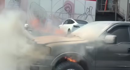 Se incendia camioneta en la avenida Leones