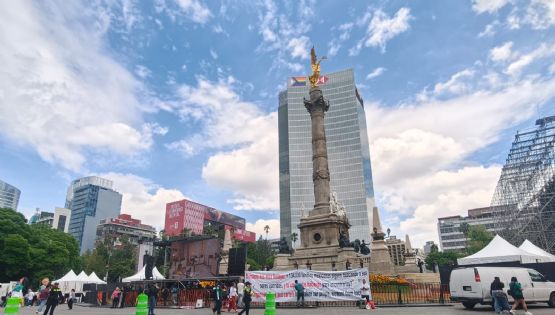 Despresurizan transmisión del México-Chequia en el Ángel de la Independencia