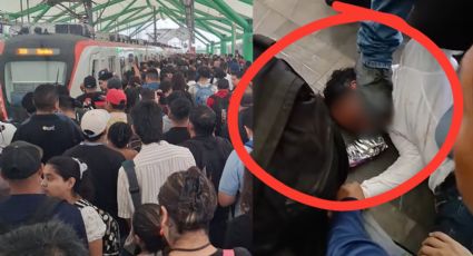 VIDEO | Así sometieron al hombre que empujó a una mujer a las vías del metro en Escobedo
