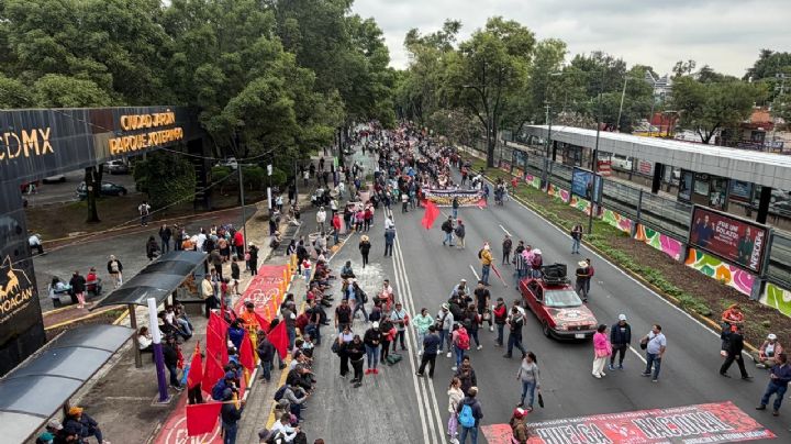 Tensión en Tlalpan: Policía frena marcha de la CNTE que pretendía llegar al Estadio CDMX