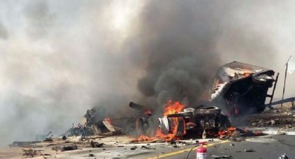 Chocan y se incendian tráilers en autopista de Michoacán; reportan dos muertos