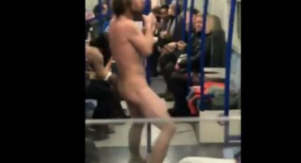 Captan a hombre desnudo bailando en metro de Londres (VIDEO) 