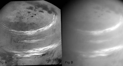 NASA muestra imágenes de nubes recorriendo la luna de Saturno 