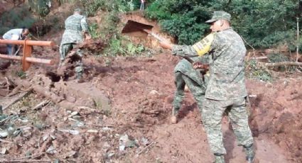 Sedena localiza 4 cuerpos de militares arrastrados por alud en Guerrero