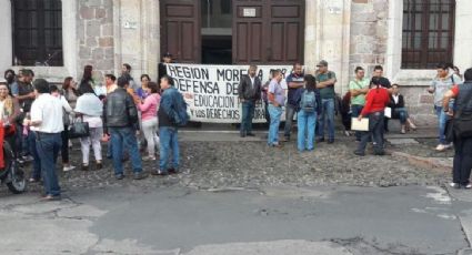 CNTE protesta en Michoacán por falta de pagos