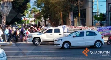 CNTE provoca caos vial en Oaxaca; exigen pago de bono (VIDEO)