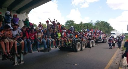 Caravana Migrante hace su última parada en Chiapas, arriban a Arriaga