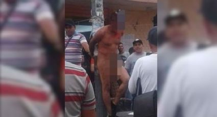 Intentan linchar a asaltante de pasajeros; los desnudan en la San Felipe de Jesús