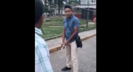 En Veracruz, escolta de candidato amenaza con pistola a artonchista (VIDEO)