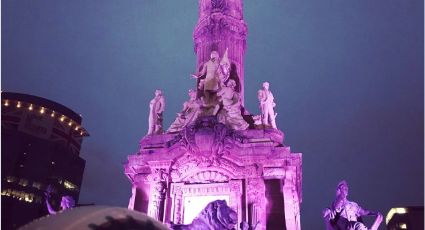  Monumentos de la CDMX se iluminan de morado para invitar a votar