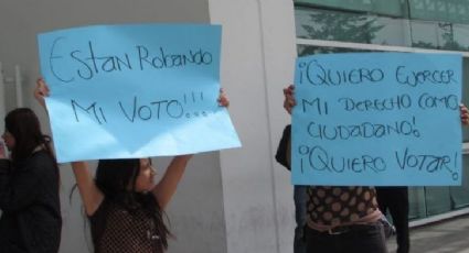 Electores protestan en IEEM por falta de boletas en casillas especiales