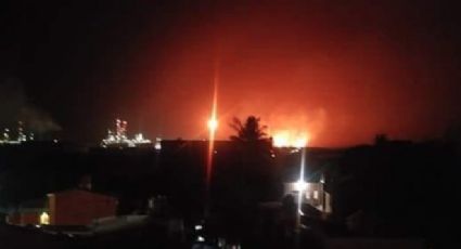 Descarga eléctrica provoca incendio en refinería de Salina Cruz, Oaxaca