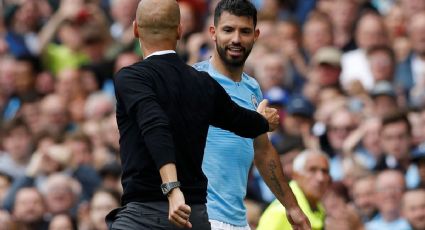 Guardiola y 'Kun' Agüero celebran victoria con emotivo beso (FOTOS)