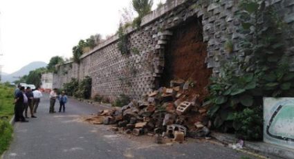 Pared de puente vehicular en Edomex se derrumba tras sismo 