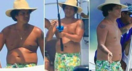 Bruno Mars luce su cuerpo con kilos de más en la playa (FOTOS) 