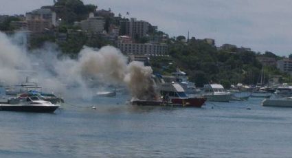 Se incendia lancha en playa Tlacopanocha de Acapulco 