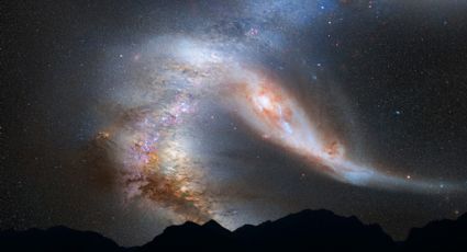 Muestran fotografía del "beso" entre dos galaxias