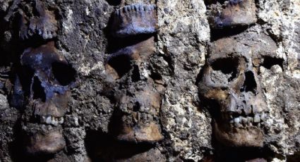 Hallan fachada de torre de cráneos de Tenochtitlán