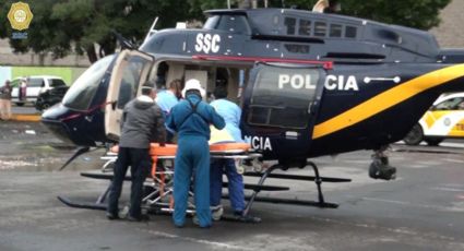 Helicóptero de SSC traslada a Niño con golpe en cráneo al hospital