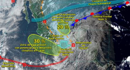 Clima en México: Alertan sobre temporal de lluvias por baja presión remanente 'Julia'
