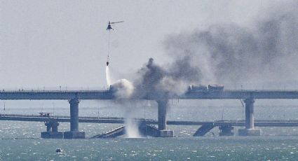 VIDEO | Así se ven los rieles derretidos del Puente de Crimea tras ataque ucraniano