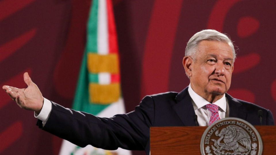 El presidente, Andrés Manuel López Obrador, en conferencia matutina desde Palacio Nacional.