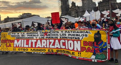 Marchan pueblos originarios contra la militarización del país