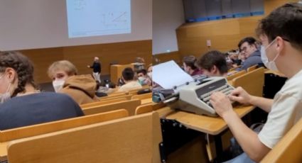 Profesor prohíbe computadoras en clase; alumno llega con máquina de escribir: VIDEO