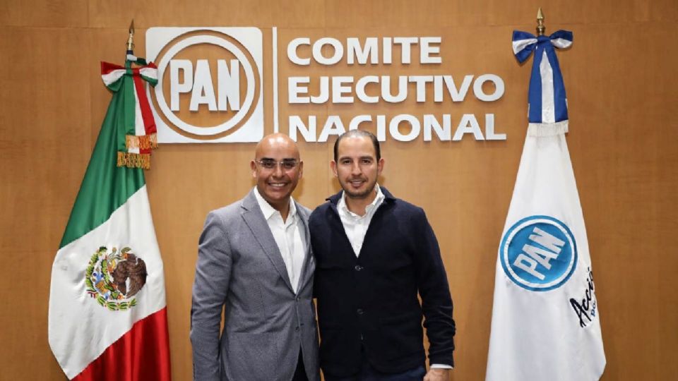 Marko Cortés y el nuevo vocero del PAN, Marcos Aguilar.