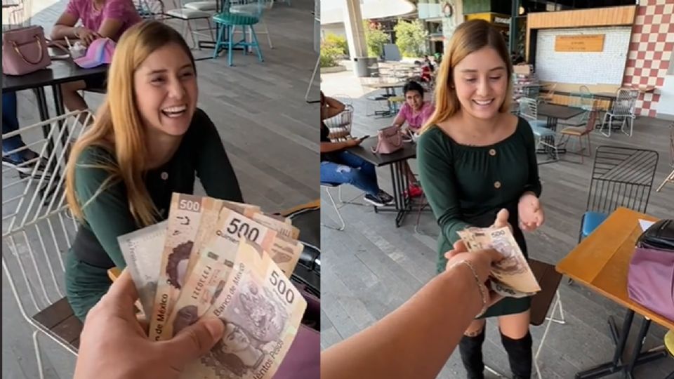 Joven se anima a participar en dinámica con influencer y se gana dinero a cambio.