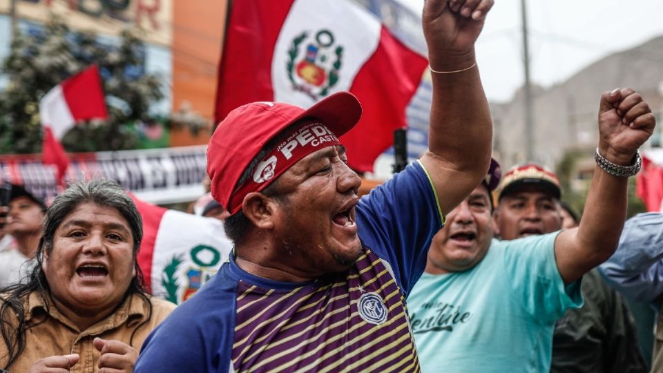 Manifestantes en Perú.